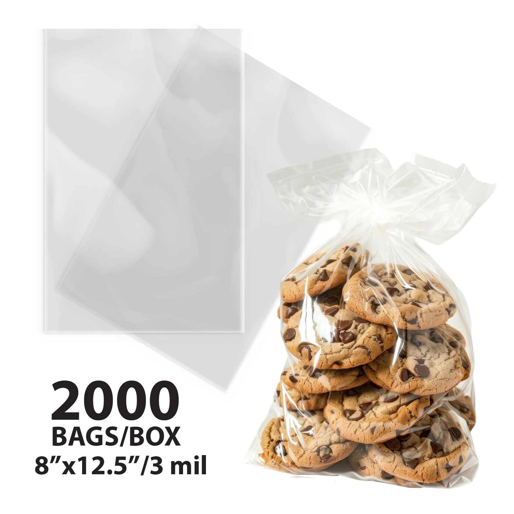 8"x12.5" Plastic Bags - P.P.U. - Shiny - 3 mil - Image 3